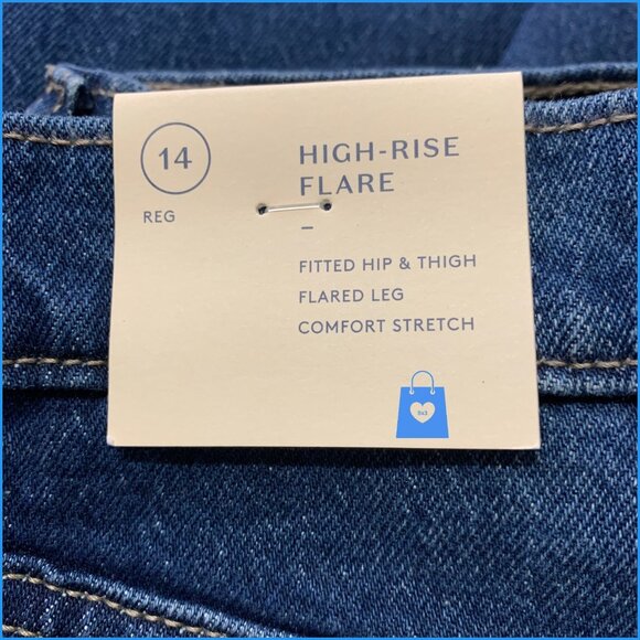 Size 14 - Womens High-Rise Flare Jeans - Universal Thread - Medium Wash - Picture 4 of 7